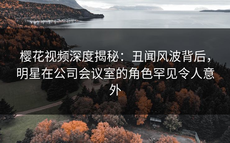 樱花视频深度揭秘：丑闻风波背后，明星在公司会议室的角色罕见令人意外